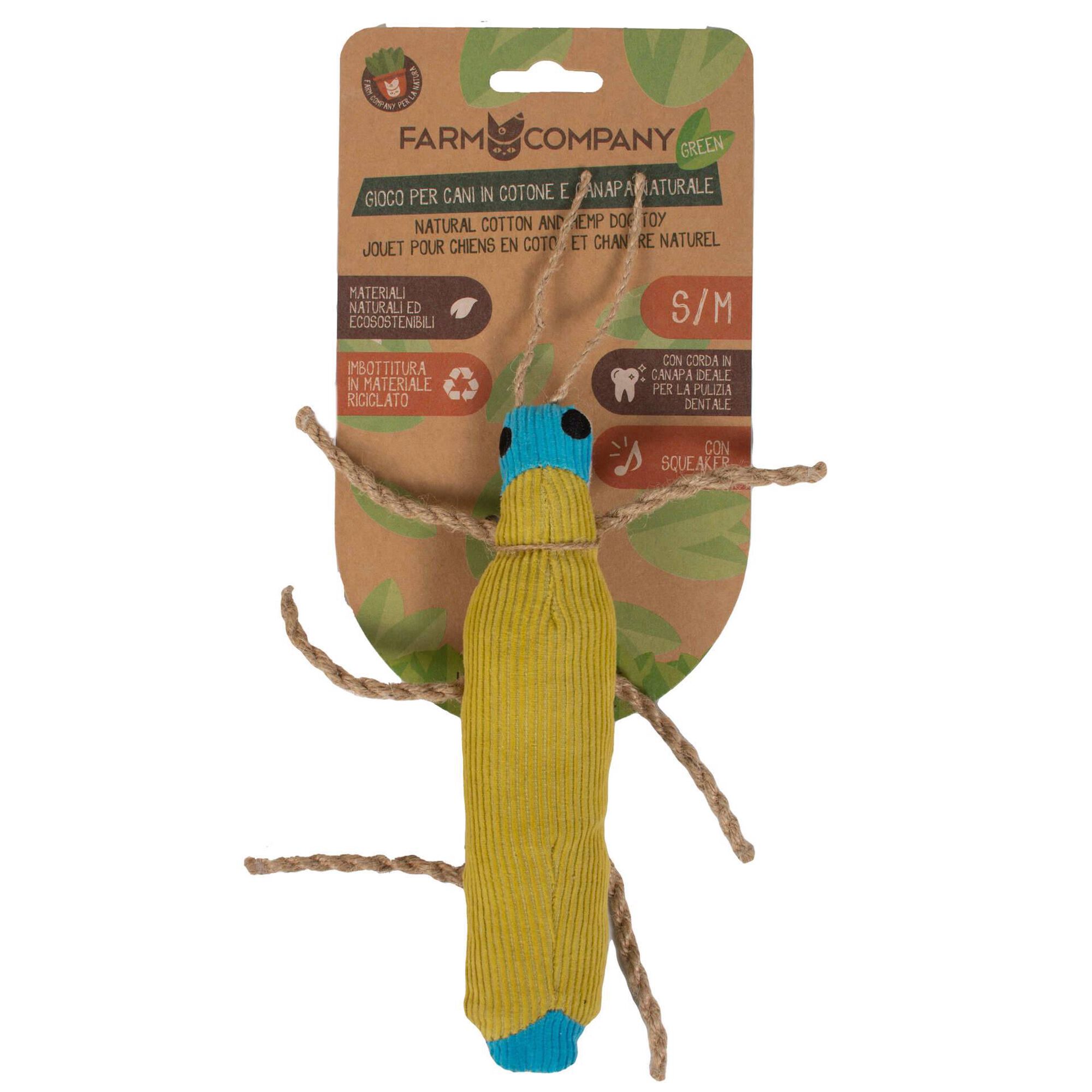 Brinquedo para C&atilde;o Natural Escaravelho Corda+Som Natural 21 cm Farm Company