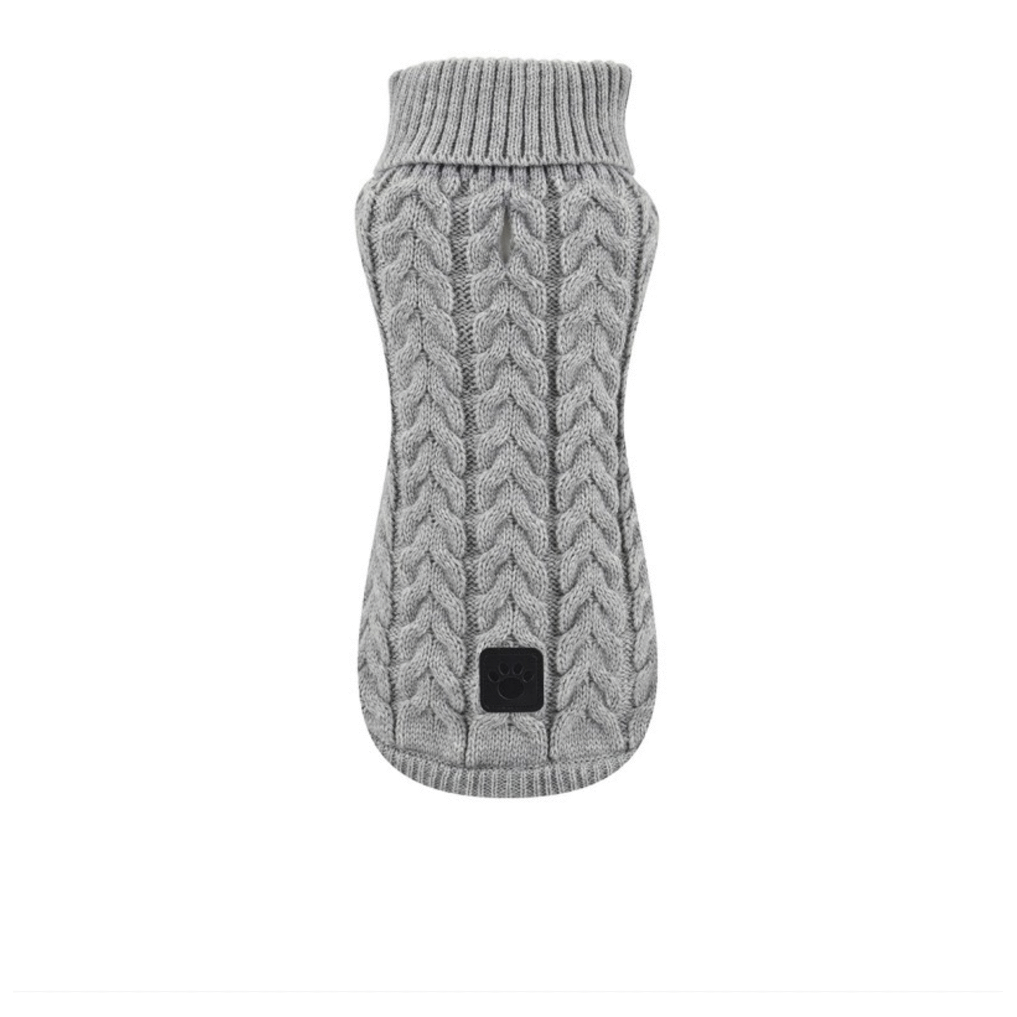 Camisola para Cão Jersey Trança Cinza 35 cm
