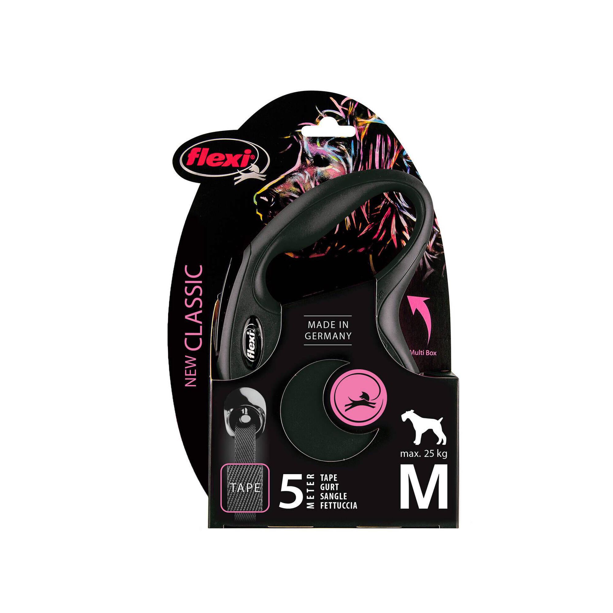 Trela para Cão Extensível New Classic Preto 5 m Trela para Cão Extensível New Classic Preto 5 m