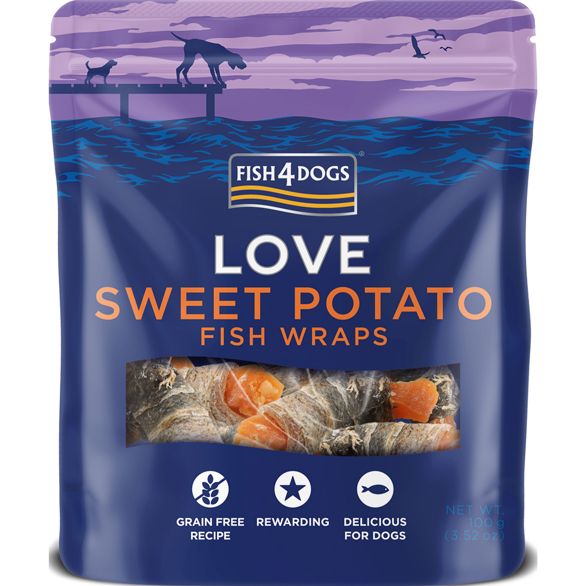 Snacks para Cão Rolos de Peixe e Batata Doce