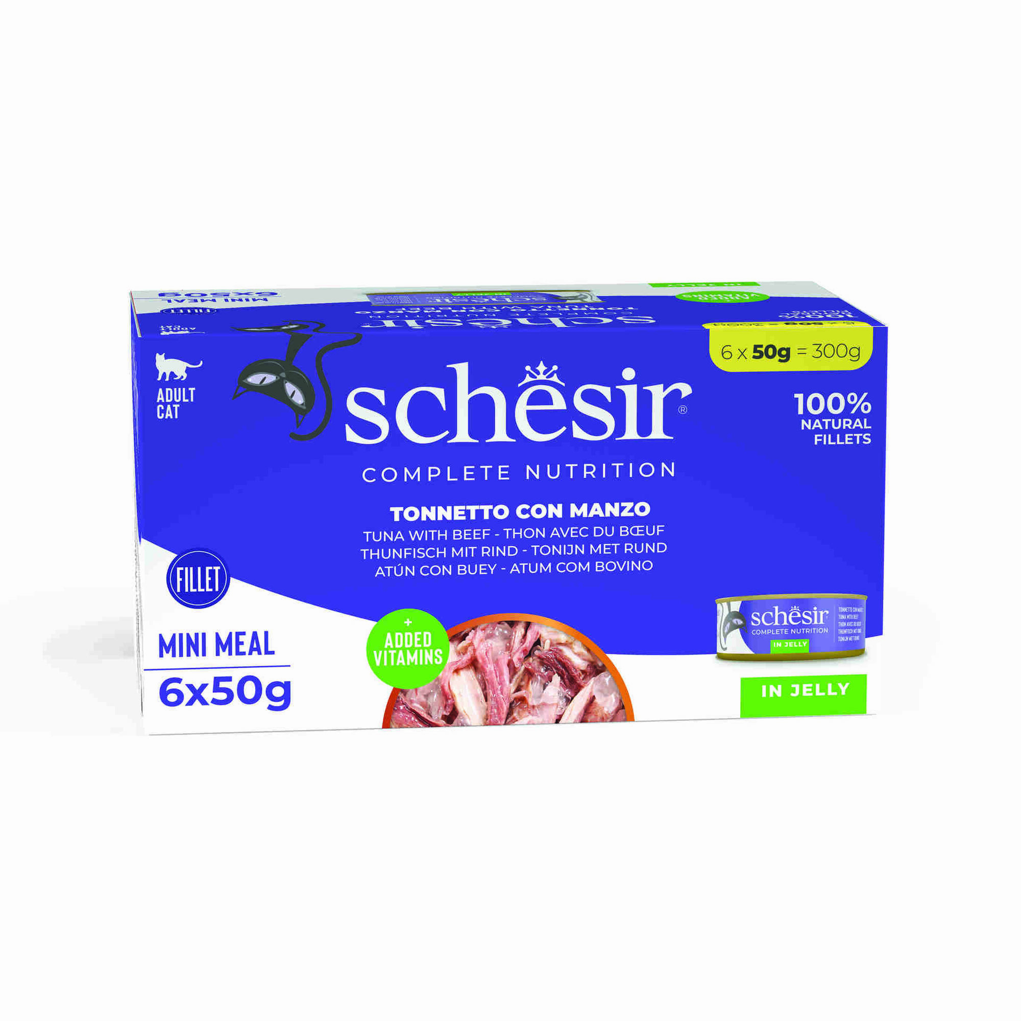 Pack Comida H&uacute;mida para Gato Adulto Atum e Carne Bovino em Gelatina