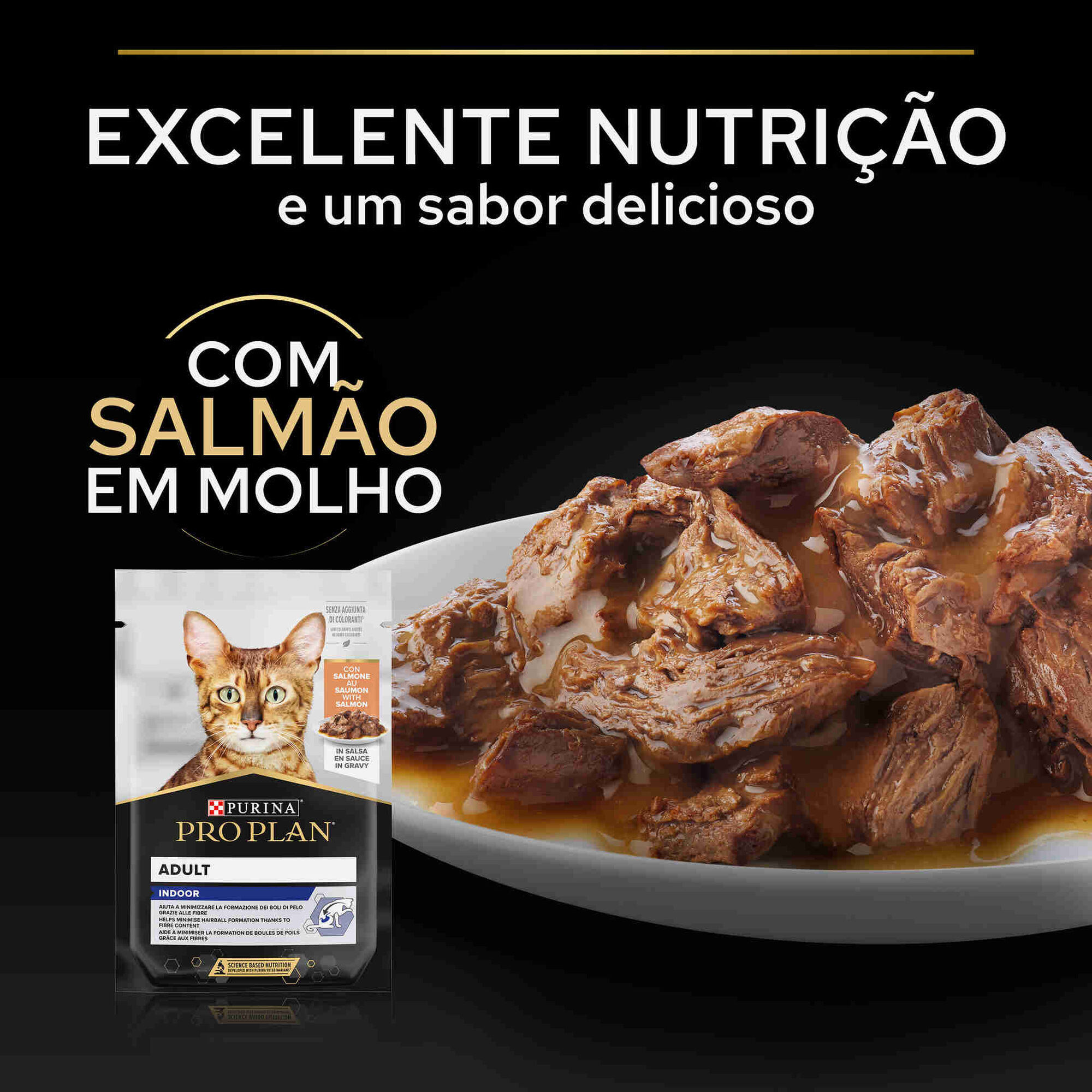 Comida Húmida para Gato Adulto Esterilizado Indoor Salmão