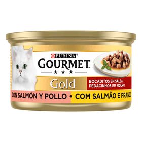 Comida Húmida para Gato Adulto Pedacinhos em Molho Salmão e Frango Comida Húmida para Gato Adulto Pedacinhos em Molho Salmão e Frango