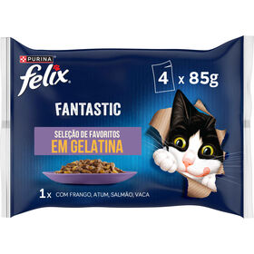 Comida Húmida para Gato Seleção Favoritos em Gelatina Comida Húmida para Gato Seleção Favoritos em Gelatina