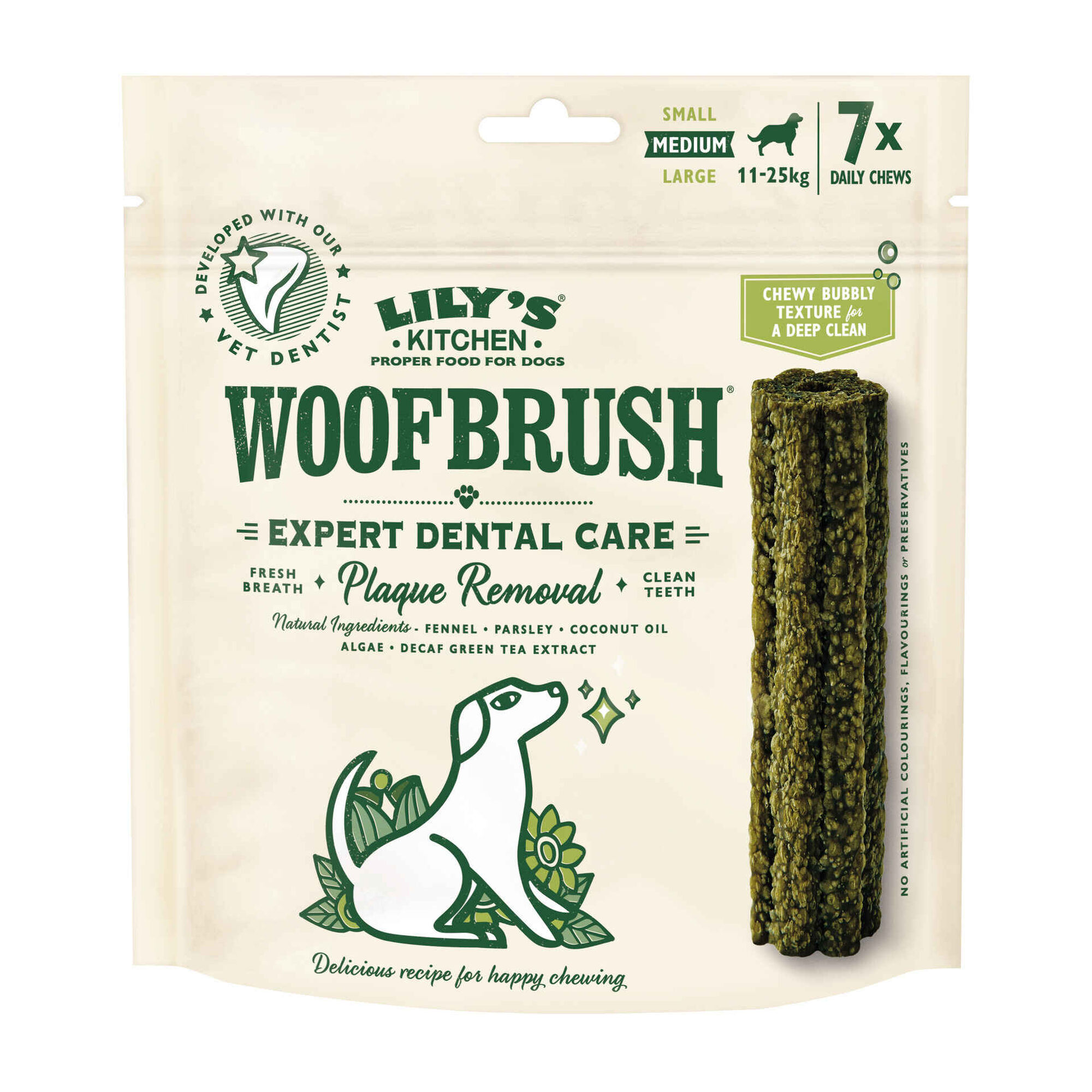 Snack para Cão Adulto Médio Woofbrush Dental Chew