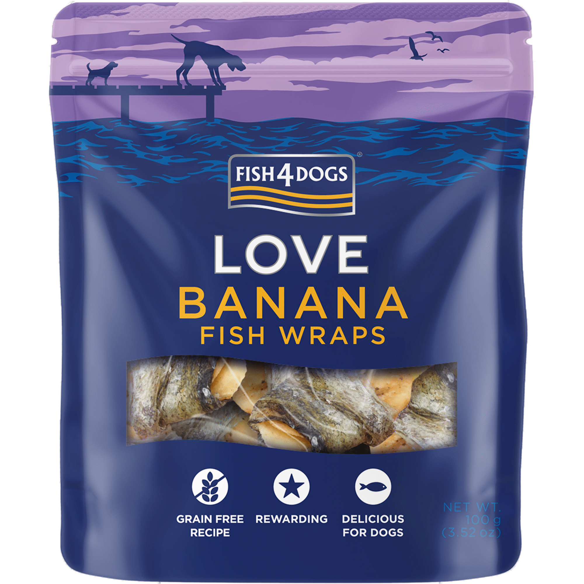 Snacks para Cão Rolos de Peixe e Banana