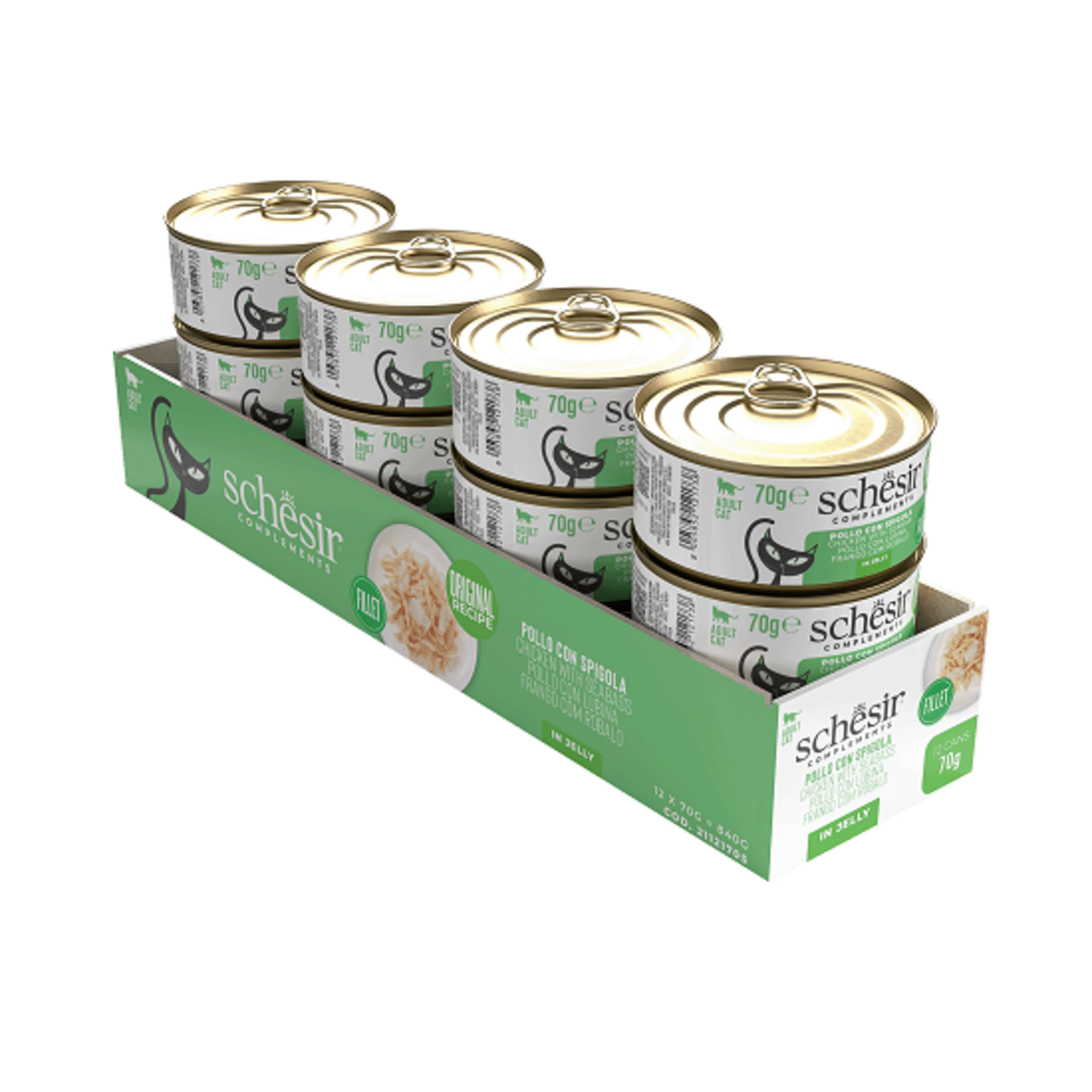 Comida Húmida para Gato Adulto Frango e Robalo Gelatina