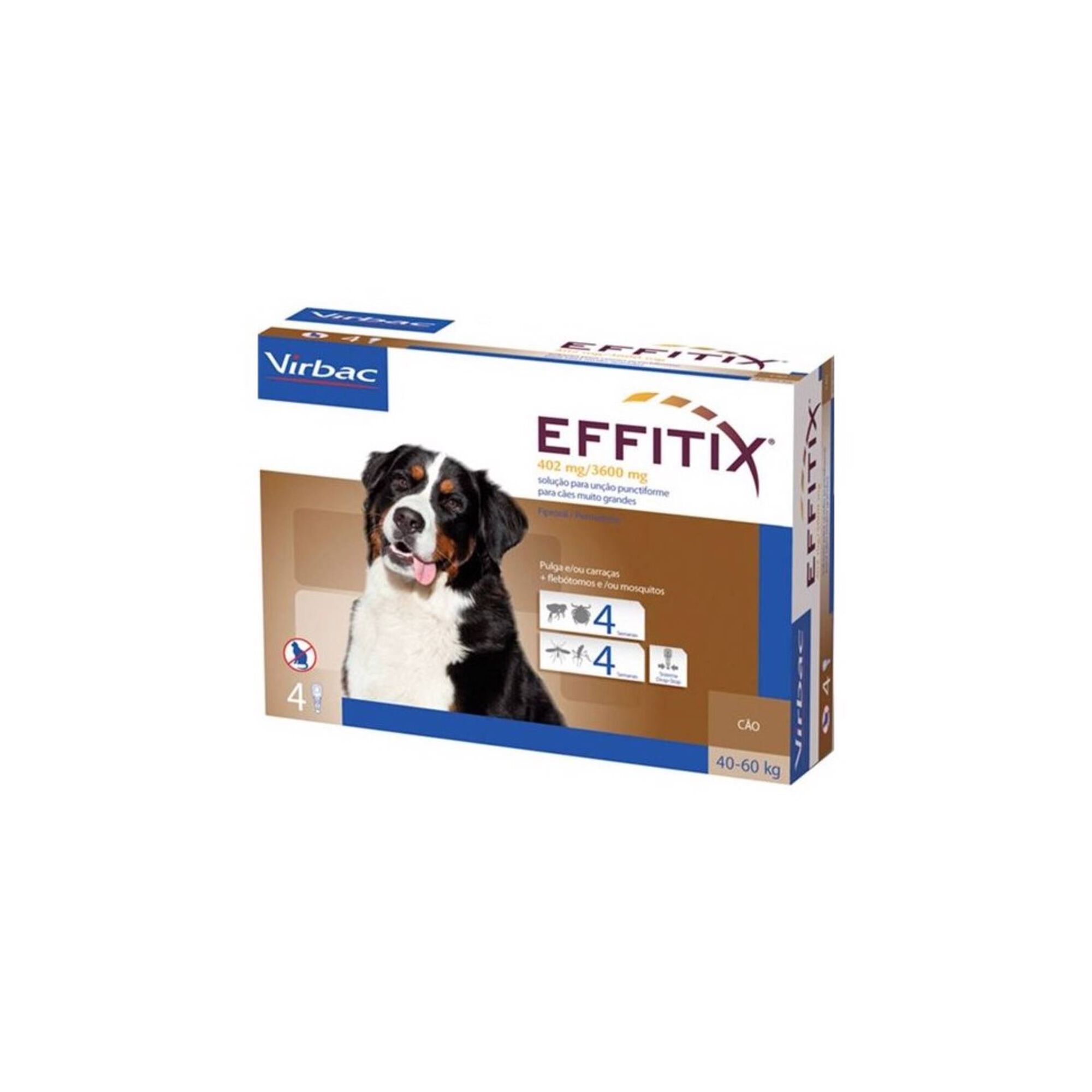 Pipeta Antiparasitária para Cão Effitix Castanho XL