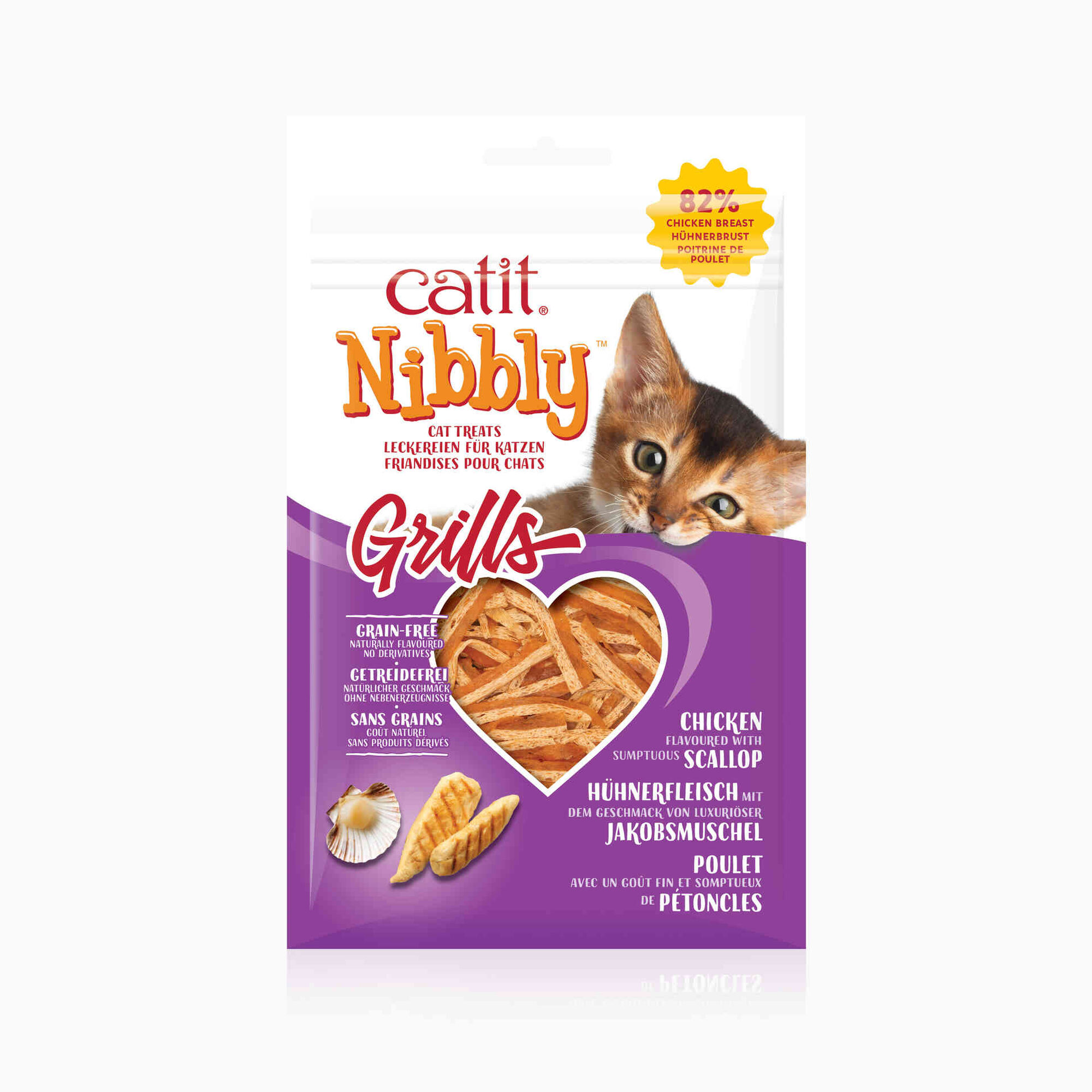 Snack para Gato Nibbly Grills Frango e Vieira