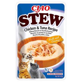 Snack para Gato Stew Frango e Atum