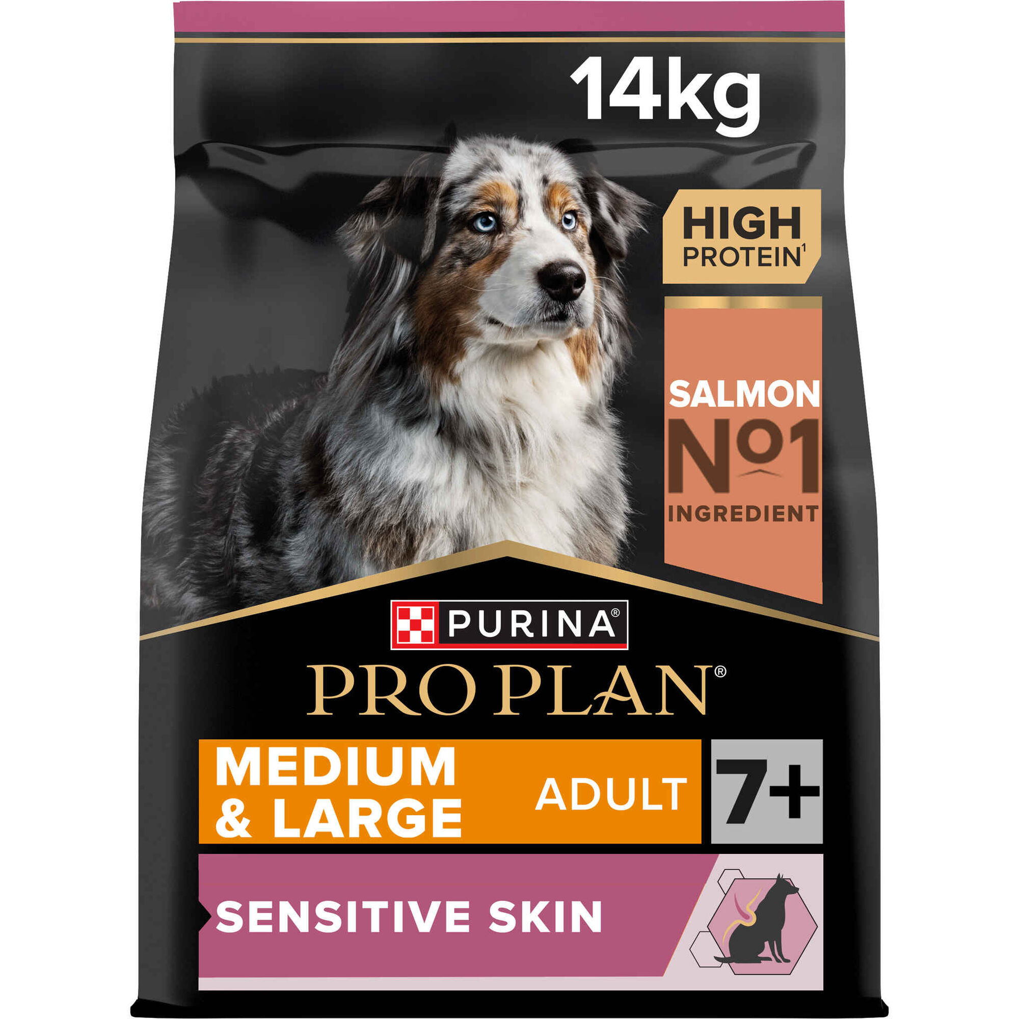 Ração para Cão Adulto Ageing 7+ Médio e Maxi Sensitive Skin Salmão