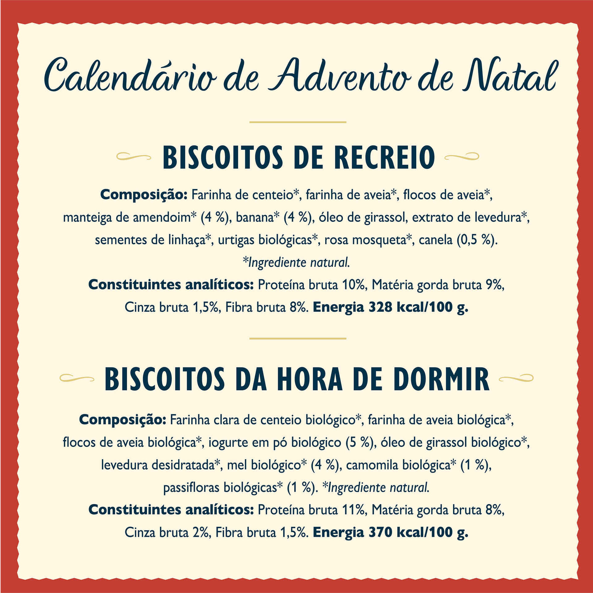 Snack para Cão Biscoitos Natal Advento