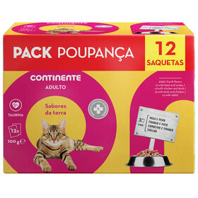 Comida Húmida para Gato Sabores Terra Saquetas Pack Poupança Comida Húmida para Gato Sabores Terra Saquetas Pack Poupança