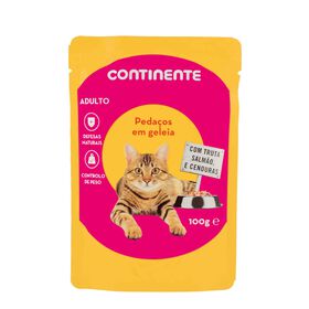 Comida Húmida para Gato Adulto Pedaços em Molho Bacalhau e Salmão Saquetas