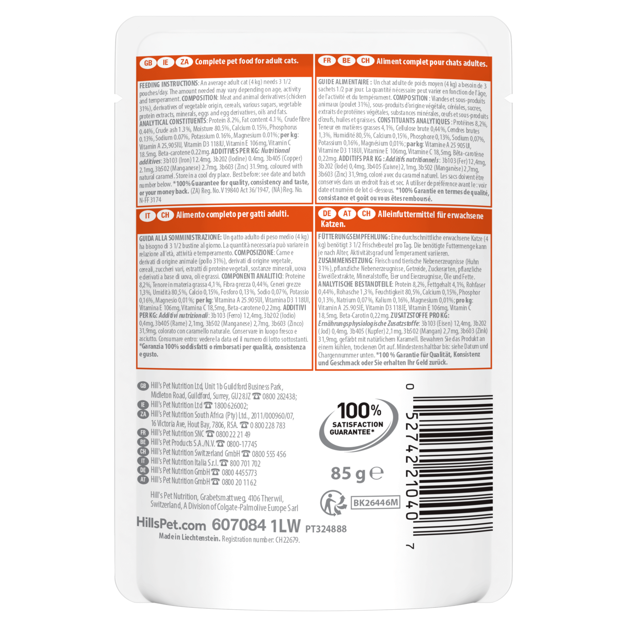 Comida Húmida para Gato Adulto Science Plan Frango