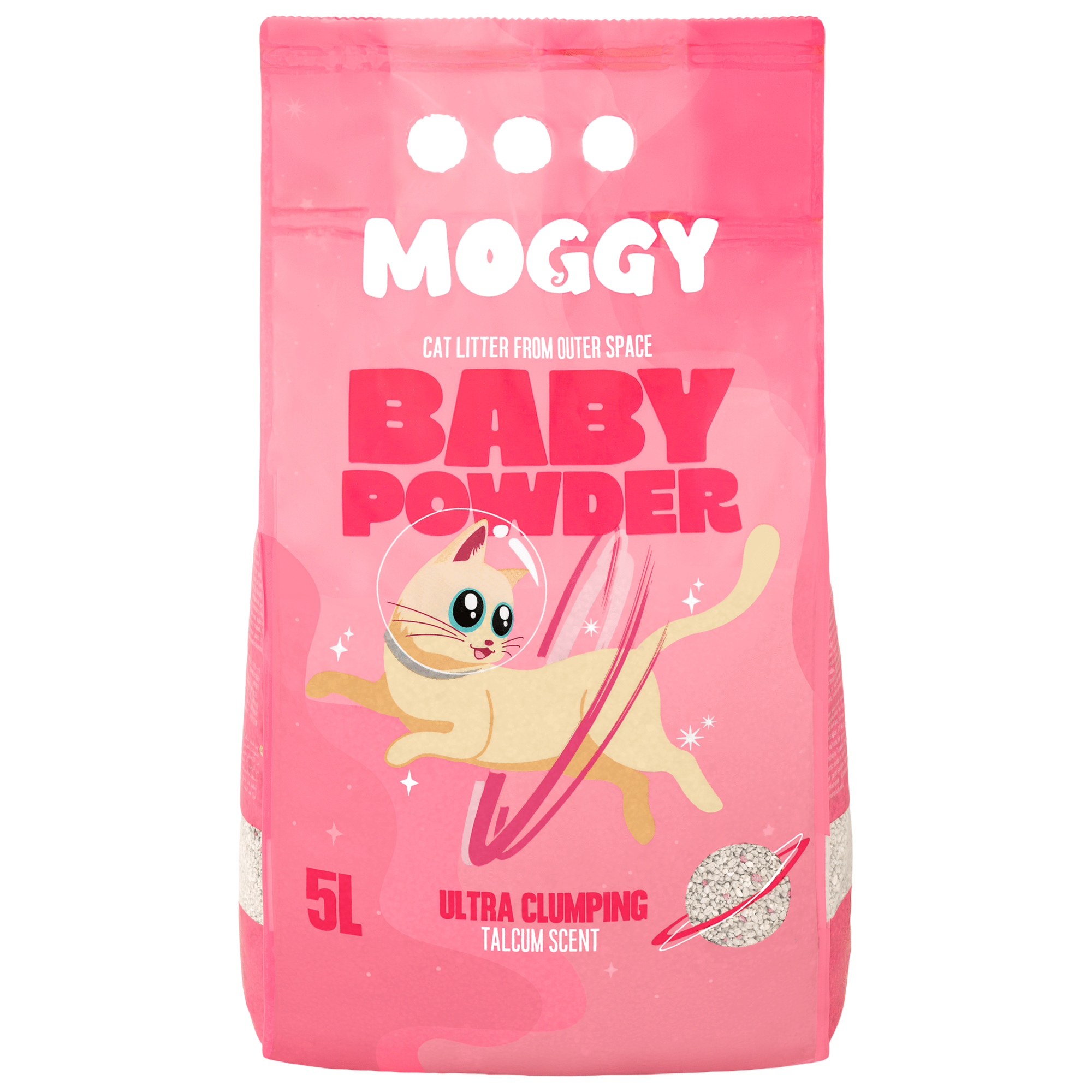 Areia Absorvente Aglomerante Baby Powder Moggy