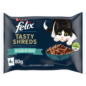 Comida Húmida para Gato Tasty Shreds Seleção Peixes Atum e Salmão Comida Húmida para Gato Tasty Shreds Seleção Peixes Atum e Salmão