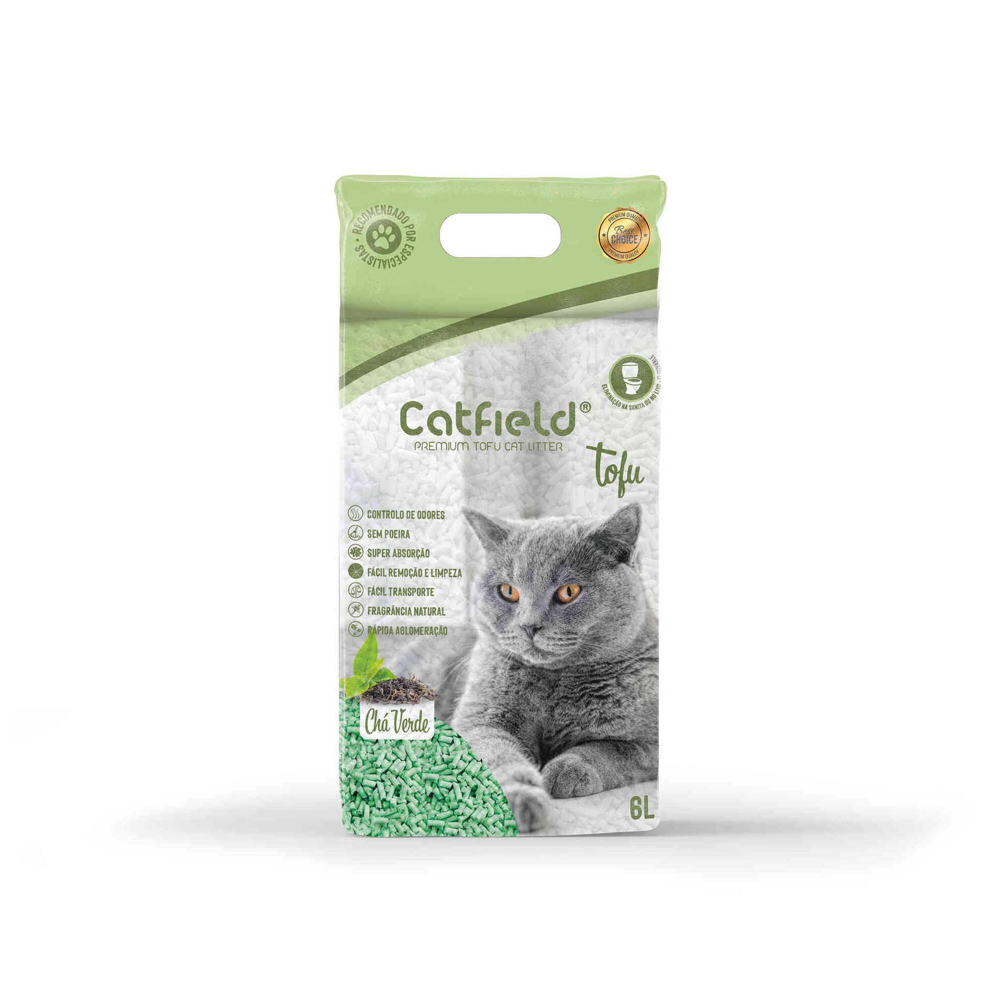Absorvente para Gato Premium Tofu Chá Verde Absorvente para Gato Premium Tofu Chá Verde