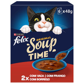 Comida H&uacute;mida para Gato Adulto Caldo Original Sele&ccedil;&atilde;o do Campo Saquetas Purina Felix