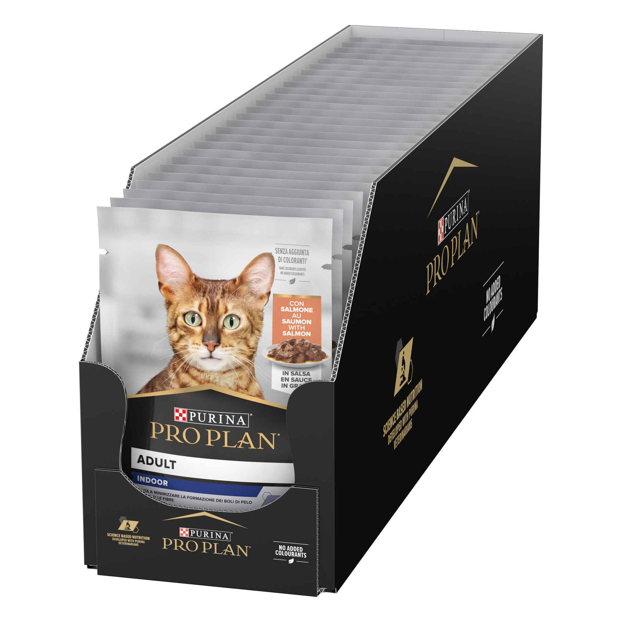 Caixa de Comida H&uacute;mida para Gato Adulto Esterilizado Indoor Salm&atilde;o Purina Pro Plan