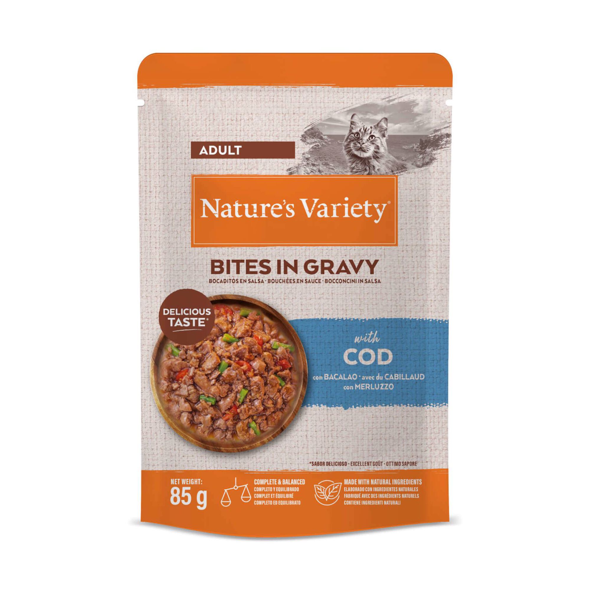 Comida Húmida para Gato Adulto Natural Bacalhau