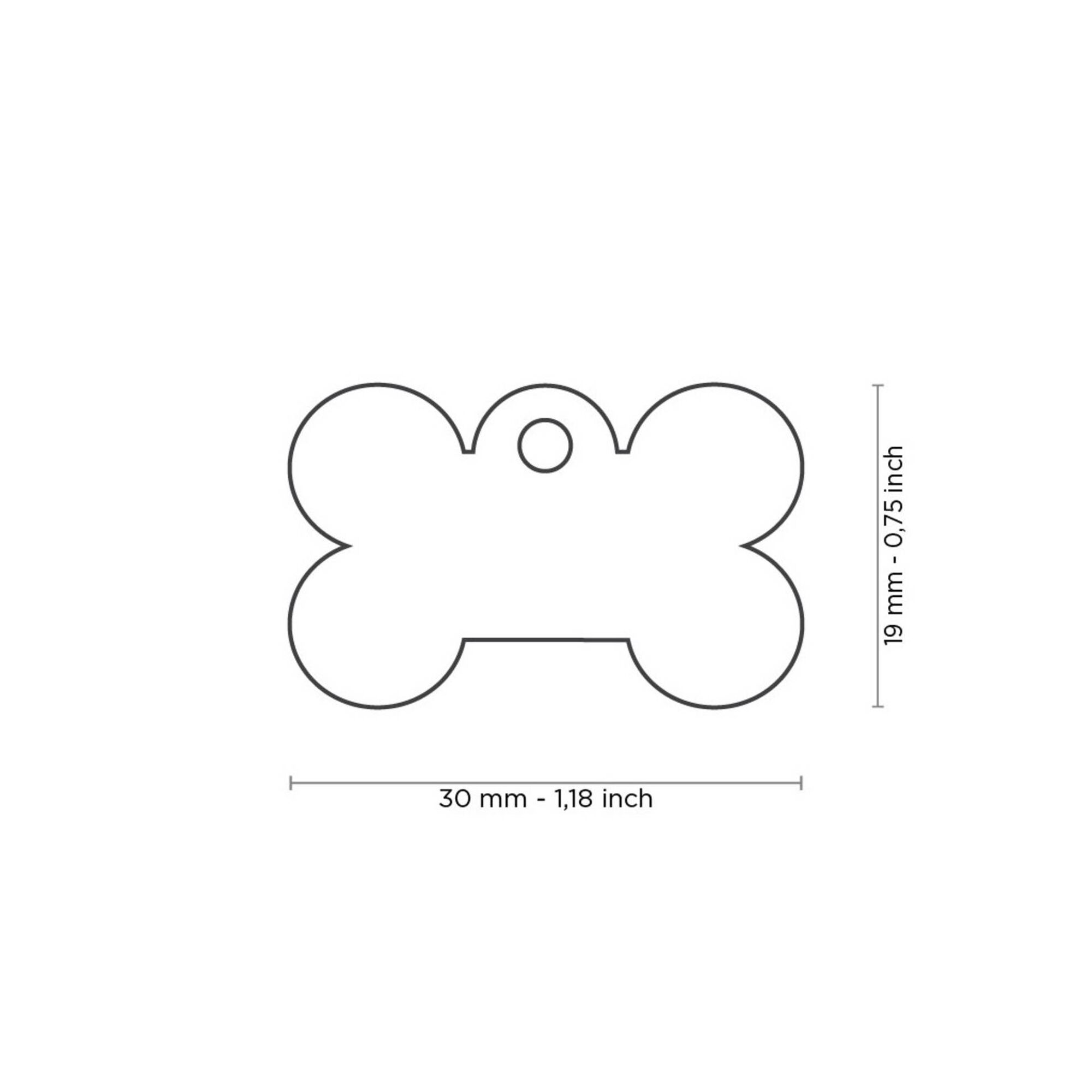 Chapa para Gravação Osso Pequeno Azul