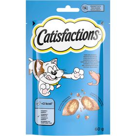 Snack para Gato J&uacute;nior e Adulto Salm&atilde;o Catisfactions