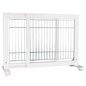 Barreira de Proteção para Cão Lacado Branco 65-108x61cm