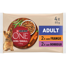 Comida H&uacute;mida para C&atilde;o Adulto Vaca Purina One Mini