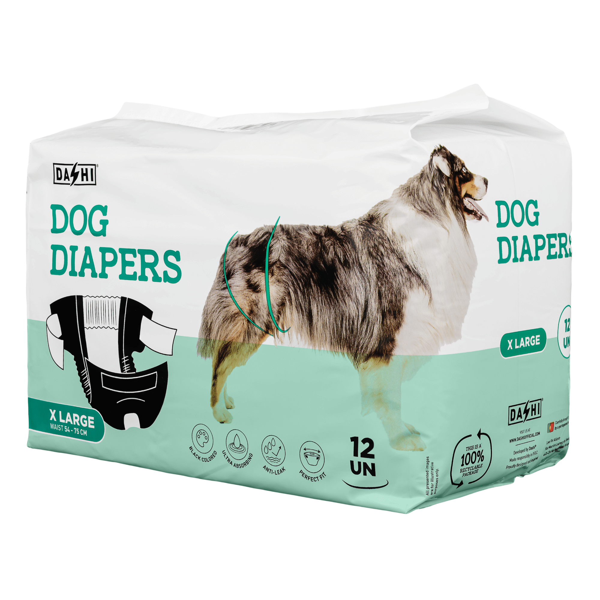 Fraldas Descartáveis para Cão XL (54-75cm)