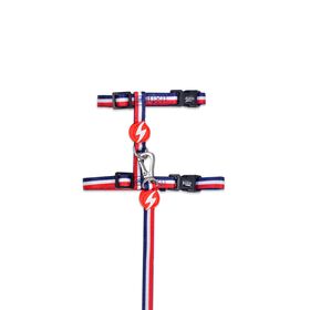 Coleira e Trela para Gato Stripes3 Vermelho e Azul Coleira e Trela para Gato Stripes3 Vermelho e Azul