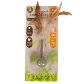 Brinquedo Natural para Gato com Matatabi Bola com Penas Brinquedo Natural para Gato com Matatabi Bola com Penas