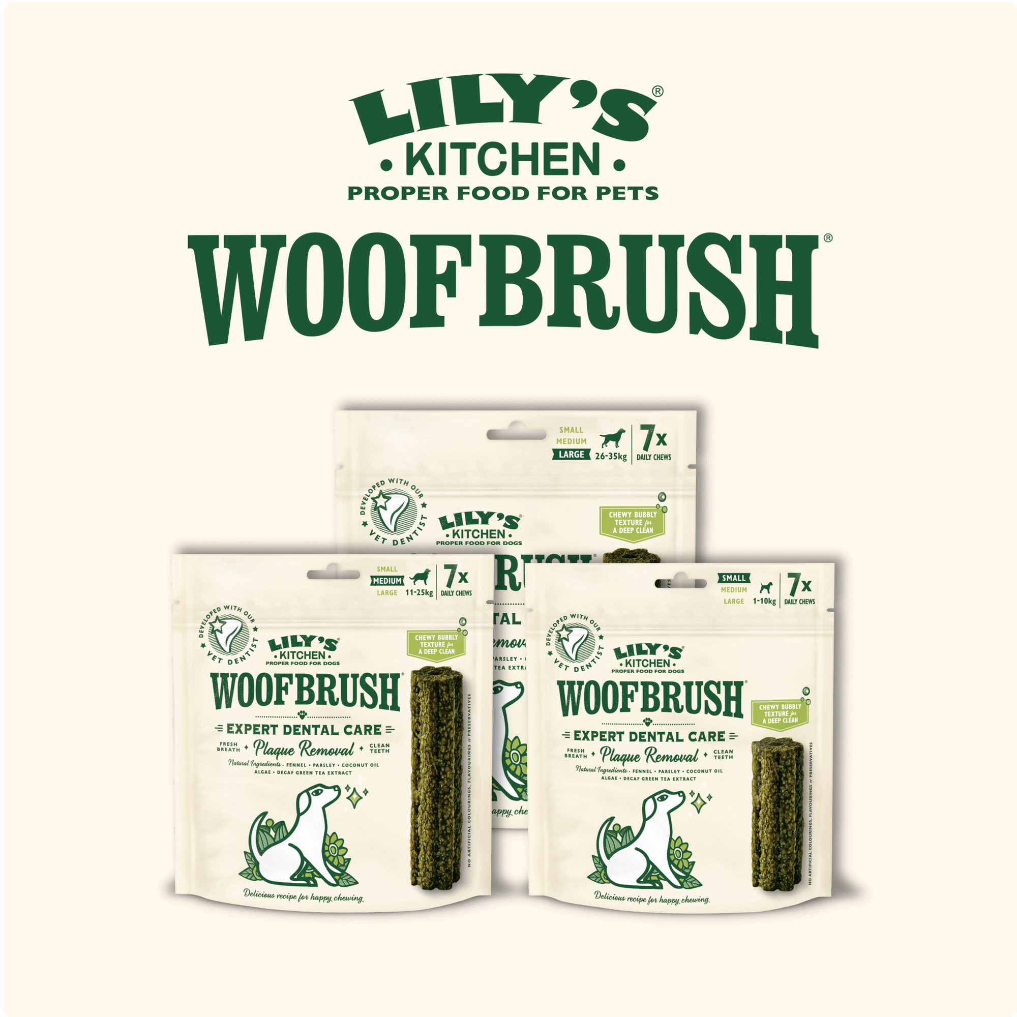 Snack para Cão Adulto Médio Woofbrush Dental Chew Lily's Kitchen emb