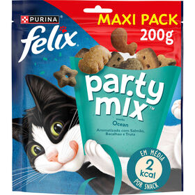Snack para Gato Party Mix Ocean Salmão, Bacalhau e Truta Snack para Gato Party Mix Ocean Salmão, Bacalhau e Truta