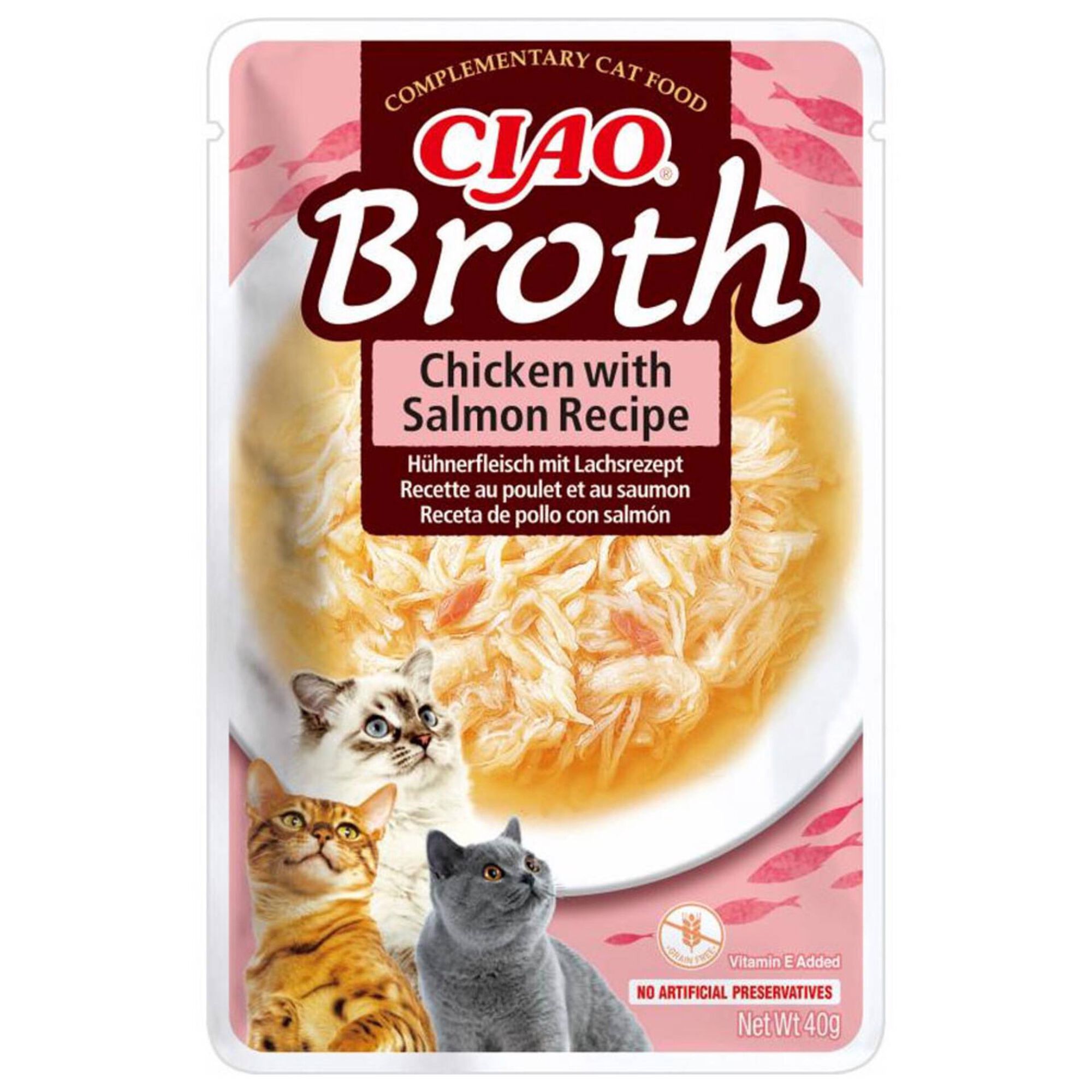 Snack para Gato Broth Frango e Salmão
