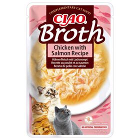 Snack para Gato Broth Frango e Salmão