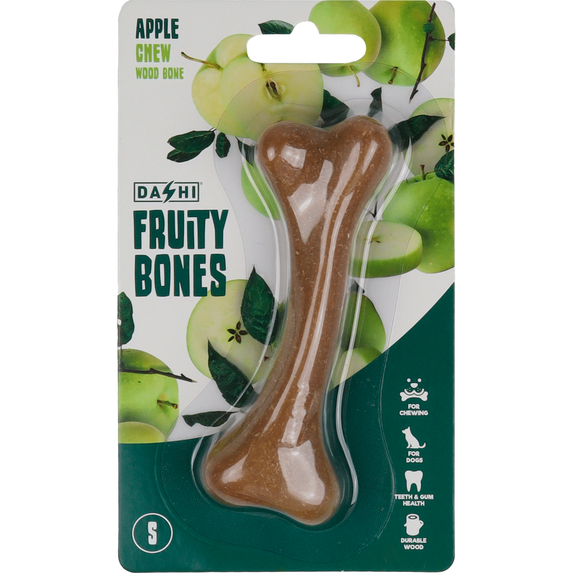 Snack para C&atilde;o Osso Mordedor Madeira Fruity Bone Ma&ccedil;&atilde; S