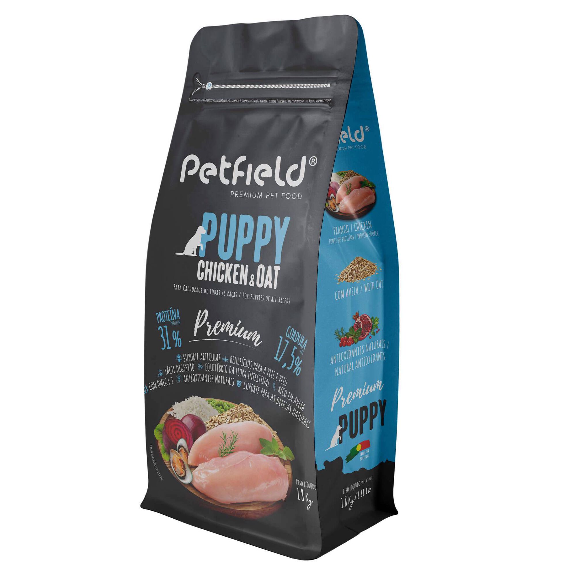 Ração para Cão Júnior Premium Frango e Aveia