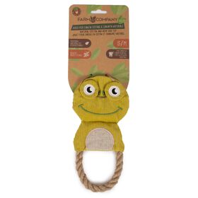 Brinquedo para C&atilde;o Peluche Sapo com Corda Natural 32 cm Farm Company
