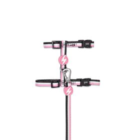 Coleira e Trela para Gato Stripes3 Rosa e Preto Coleira e Trela para Gato Stripes3 Rosa e Preto