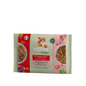 Comida Húmida para Gato Adulto Vaca e Peru Saquetas