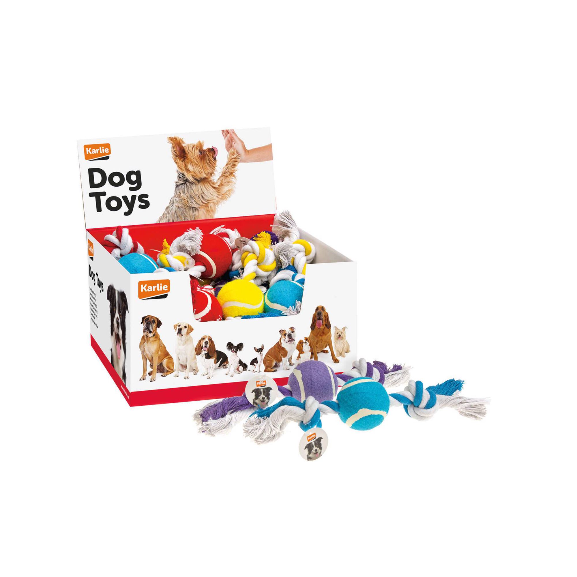 Brinquedo para Cão Bola Ténis com Corda (Vários Modelos)
