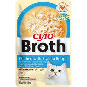 Snack para Gato Broth Frango e Vieiras