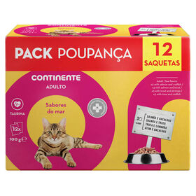 Comida Húmida para Gato Sabores Mar Saquetas Pack Poupança Comida Húmida para Gato Sabores Mar Saquetas Pack Poupança