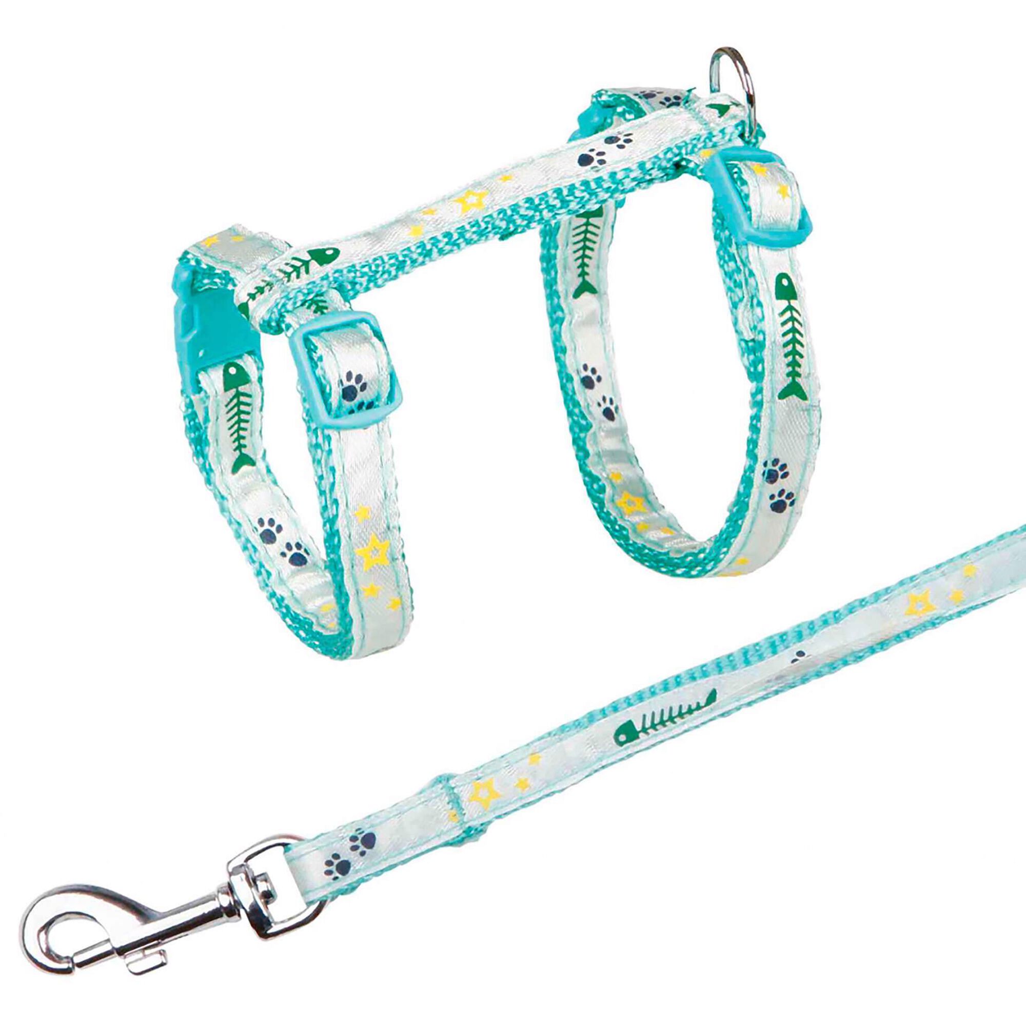 Peitoral com Trela para Gato com Motivos (V&aacute;rios Modelos)