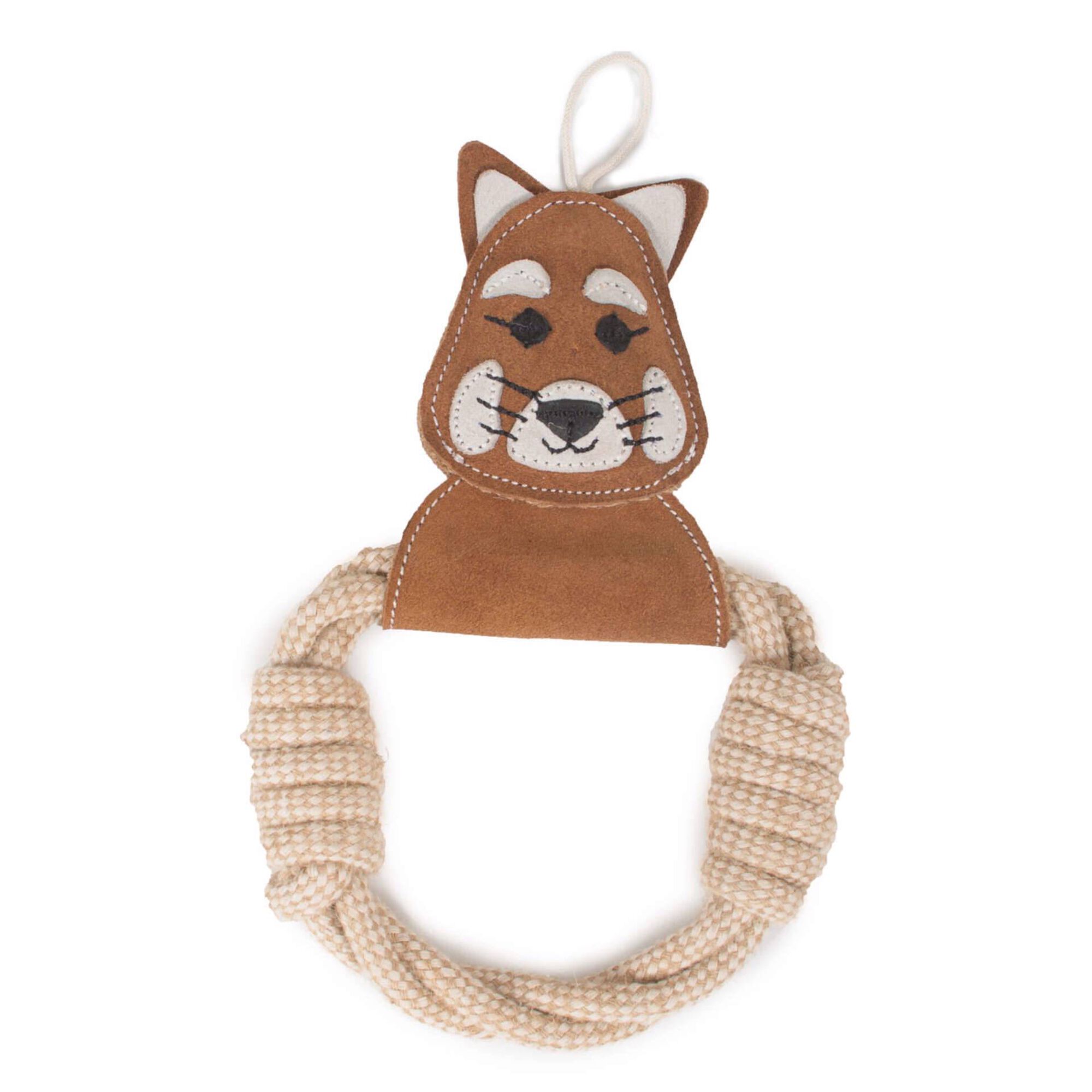 Brinquedo para Cão Panda Vermelho com Corda Natural