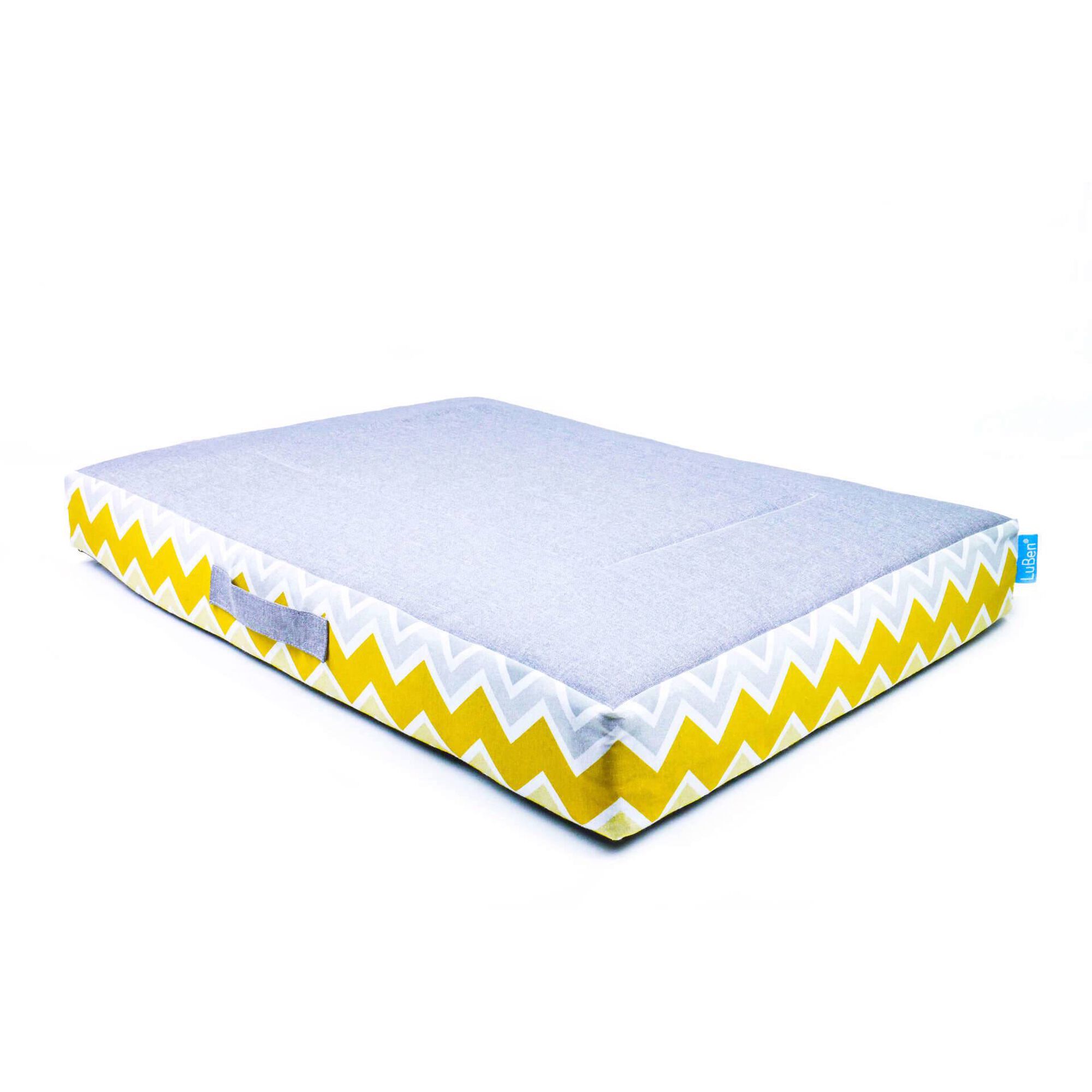 Colchão para Cão e Gato Spring Chevron Mostarda M 9x80x60 cm