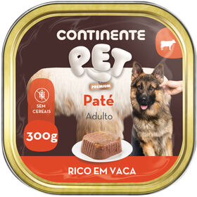 Comida H&uacute;mida para C&atilde;o Adulto Pat&eacute; Vaca Continente Pet