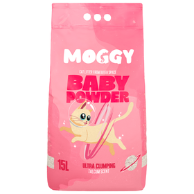 Areia Absorvente Aglomerante Baby Powder Moggy