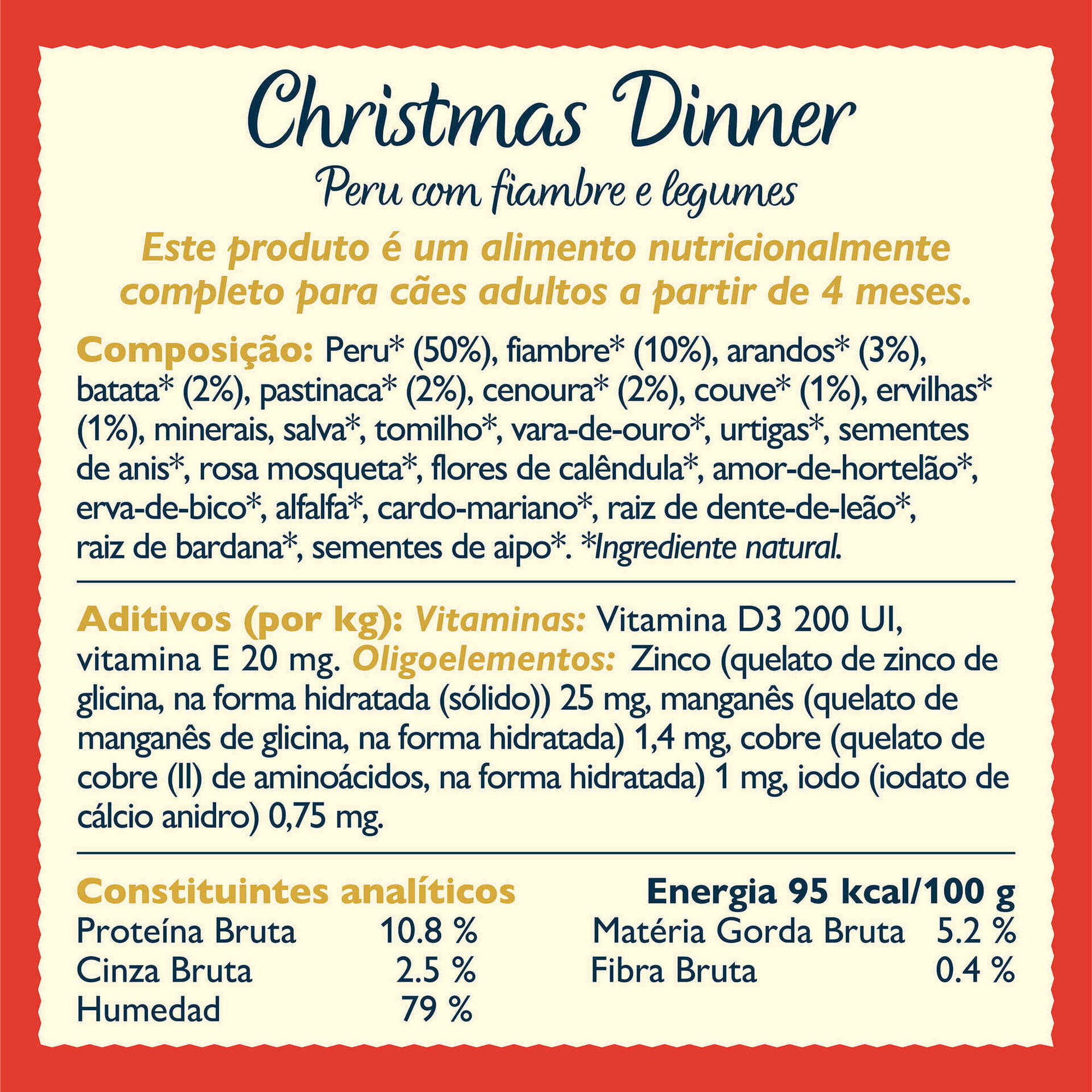 Comida Húmida para Cão Natal Peru, Ganso e Pato